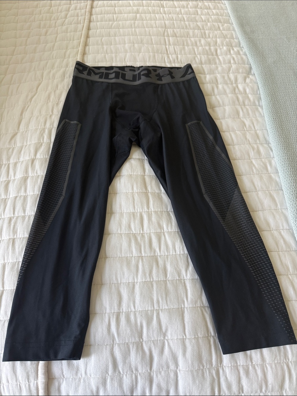 Under Armour Black Athletic Compression Tights with Grey Waistband
